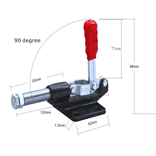 Push Pull Toggle Clamp 90 Degree,500Lbs Capacity 32mm Plunger Stroke Quick Release Adjustable Clamp for Woodworking Jigs and Fixtures,Welding,Crosscut Sled,CNC - size: 305C