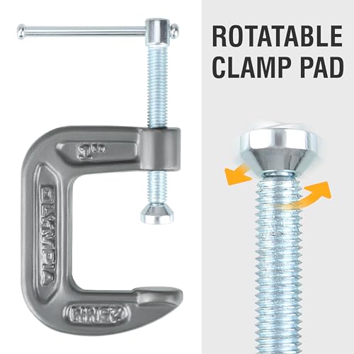 Olympia Tools C-Clamp, 38-110, (1 X 1) Inches - size: 1-Inch x 1-Inch