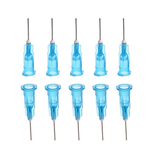 Utoolmart Industrial Dispensing Needle, Industrial Grade Blunt Needle, Stainless Steel Precision Applicator, 23G, Blue, 10pcs - size: Blue 23G