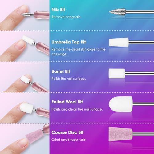 26pcs Nail Drill Bits Set, 3/32inch Professional Ceramic Diamond Safety Bits for Nail Drill, Cuticle Efile Nail Drill Bits, Remover Bits for Acrylic Gel Nail Tech Manicure Pedicure, Home Salon - color: Mixed-26PCS