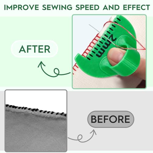 Edge Stitch Lock and Sewing Gauge, 2mm/3mm/4mm Edge Sewing Lockranding Tool, Quilting Templates Rulers Needle Gauge Measuring Seam Gauge for Fabric Straight Stitching(Green) - color: Green