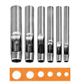 WUTA 5Pcs Hollow Punch Leather Hole Cutter 6mm-15mm Round Punch Tool Set, Leathercraft Working Kit for Watch Band, Fabric, Plastics, Gasket Belt (6+8+10+12mm+15mm) - size: 6+8+10+12+15mm