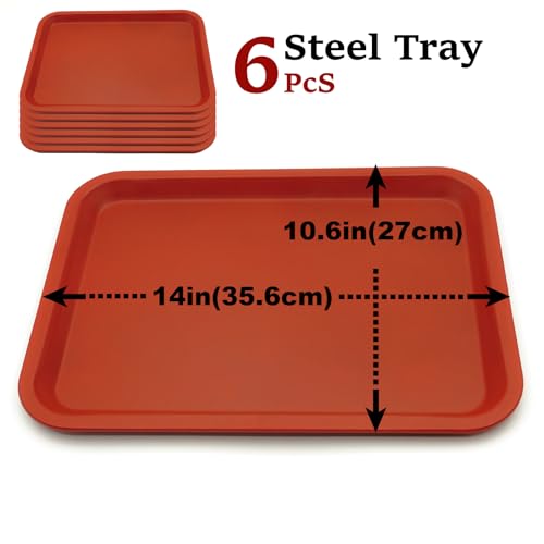 6PCS Metal Trays Set Compatible with oTTRPGo Miniatures Storage Case,Sturdy Material and Good Hand Feeling. (Red) - color: Red