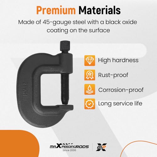 maXpeedingrods C-Clamp, 2-5/16" Opening Capacity, 1-7/8" Throat - style: 2-5/16"