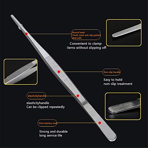 Aniso Long Tweezers, Stainless Steel, 10 inches - size: 10 inches