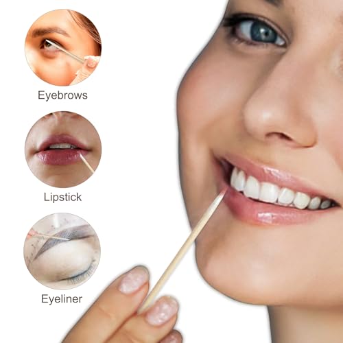 Egaageoi 200 Count 4 Inch Pointed Cotton Swabs for Nail with Wood Sticks - color: 200pcs