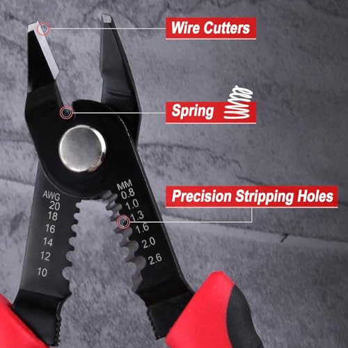 5 Inch Wire Cutters Flush Pliers with Supplementary Stripping Handy and Slim Diagonal Cutters 10-20 AWG Wire Stripper Tool Side Cutting Pliers for Electronics Jewelry Crafts