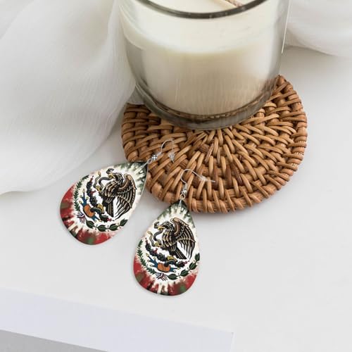 Faux Leather Teardrop Earrings - color: Chrome
