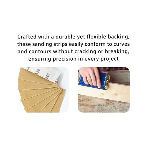 50Pcs 3.62x1.18 inch Micro Sander Paper, Mini Sanding Sheets Strips, for Wood, Metal, Crafts, Tight Spaces, Small Project Polishing (320 Grit) - size: 320 Grit
