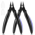 5 Inch Flush Cutters, 2 Pack Micro Wire Cutters, Zip Tie Cutter - color: Black ( 2 Pack )