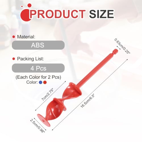 MECCANIXITY 4 Pcs Drill Paint Mixer Epoxy Resin Mixer Helix Reusable Silicone Paint Stirrer Attachment for Power Tool Drills Mixing Resin Pigment Epoxy Silicone(Red/Blue) - color: Red/Blue