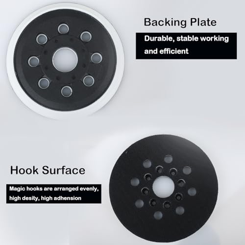 5 Inch Random Orbital Sander Replacement Pad, Replacement Compatible with Bosch ROS20 ROS20VS ROS20VSC ROS20VSK GEX12V GEX18V ROS10 with 8 Hole Hook Loop Foam & Sanding Backing Pads Sanding Discs - style: Style 2