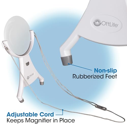 OttLite 4-Inch Hands-Free LED Magnifier, White