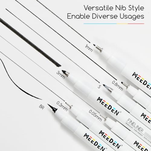 MEEDEN Micro Fineliner Drawing Pens: 0.5mm Needle Nib, 6 Pack, Black Ink - style: 0.5mm Needle Nib