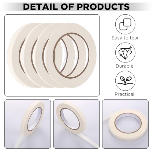 Epakh 4 Pack White Pinstripe Tape for Car, 1/16 1/8 1/4 1/2 Inch, 55 yd - color: White, size: 55 yd