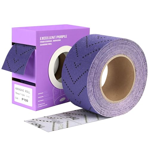 100 Grit Hook and Loop Sandpaper Roll, 2-3/4" x 13 Yard Wet Dry Sanding - style: 100Grit