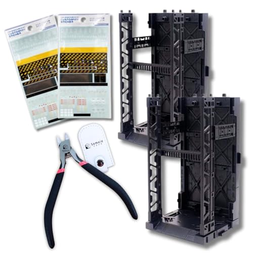 Plastic Model Display Items Set (Plastic Model Gundam Interlocking Display Base x2, Customization Stickers x2, Nippers) - style: Base x2, Stickers x2, Nippers