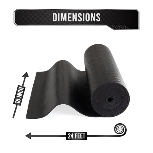 Precision Defined Toolbox Liner Non-Slip Tool Drawer Liner 24ft x 18" Black - size: 18"W x 288"L