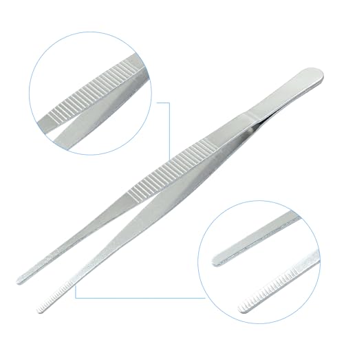 2 Pcs 6 Inch Stainless Steel Forceps, Straight - size: 6 Inch