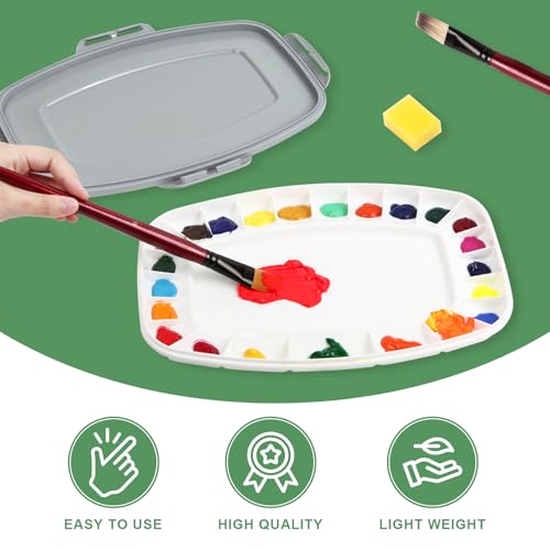 23 Wells Airtight Watercolor Palette with Lid & Cleaning Sponge - size: 13" x 9.25" (23 Wells)