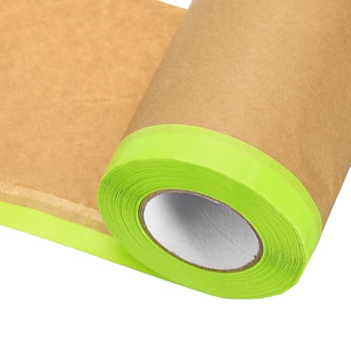 HARFINGTON Pre-Taped Masking Paper 8 in x 49 FT Green - color: Green, size: 8 IN x 49 FT