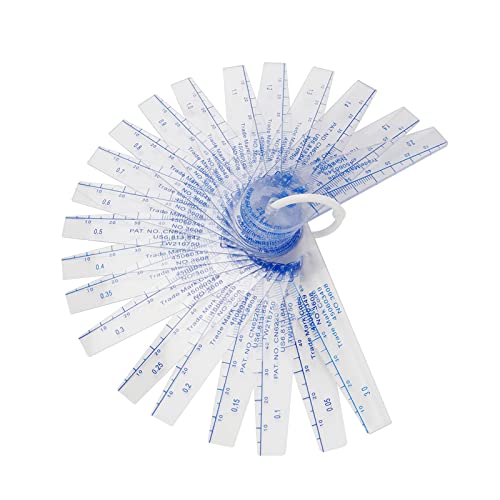 Feeler Gauge Plastic Metric Gap Measuring Tool, 0.05mm to 3mm, 21 Leaf - size: 0.05mm-3mm 21 Leafs