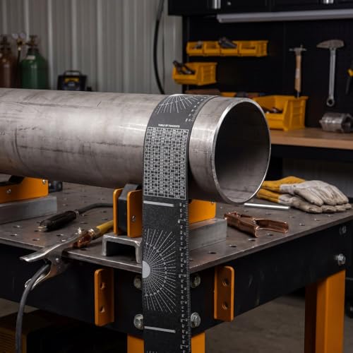 2 Pcs Pipe Wrap Around with Scale, 1"-16" Heat Resistant Layout Tape & Tangent Chart, Marking Tool for Welders & Pipefitters