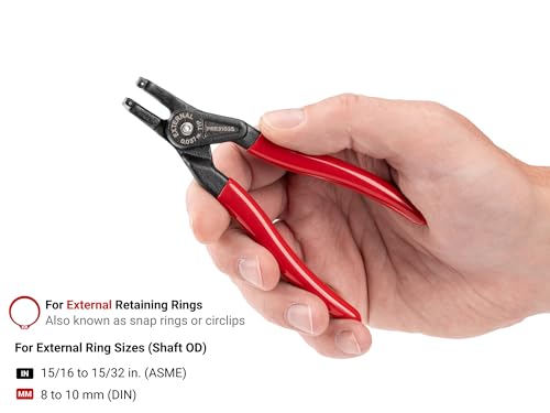 TEKTON 5 Inch 90-Degree External Retaining Ring Pliers | PRR31035 - size: 5 Inch, style: External 90-Degree