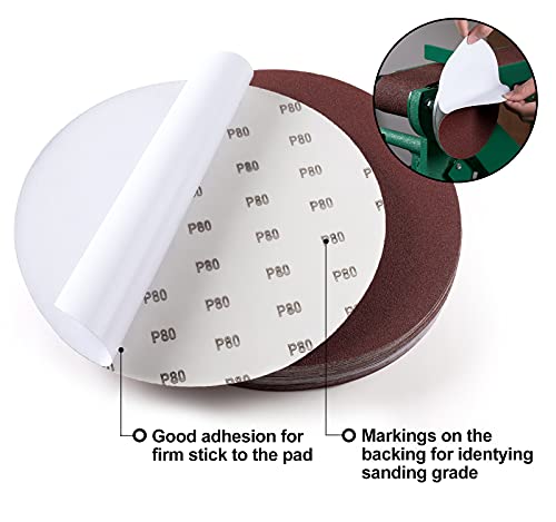 80PCS 6 Inch Sanding Discs Self Stick 80-1000 Grits Sanding Disc for Orbital Sander and Belt Disc Sander Adhesive Backed Sandpaper - style: 80pcs 6inch 80-1000 grits