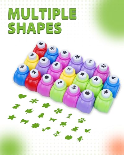 UCEC 20PCS Mini Hole Punch Shapes, Star Heart Paper Punches for Crafting - color: 20pcs multiple styles mini punch