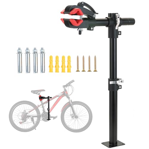 NATGAI Height Adjustable Bike Repair Stand Bench Mount - color: Red