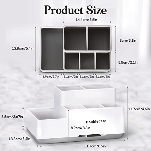 Toothbrush Holder with Anti-Slip, Bathroom Organizer Countertop Detachable