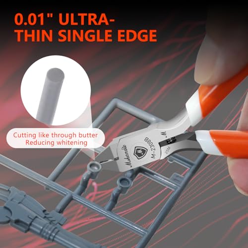 Model Nippers Ultra Thin Single Blade Gundam Nippers Sprue Cutter Hobby Nippers, Model Kit Nippers for Plastic Gunpla Model Building with Protective Cover Spring (Classic Orange) - size: Classic (Orange)