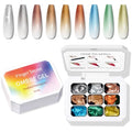 Pat Gel Ombre Nails Palette, Chrome Metallic Gel Polish 3D Metal Reflective - color: 9 Colors M