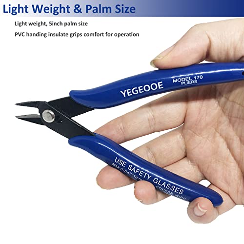 Small Wire Cutters, 10PACK Precision Diagonal Cutting Pliers Side Cutter, Nippers, Micro Flush Cutters, Shear Cutters, Wire Snips - size: 5 inch diagonal, 10 count