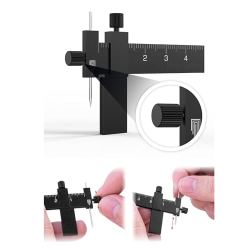 Model Hobby Scriber, Adjustable Tungsten Steel Blade Equidistant Parallel Scribing Ruler for Building and Model Crafting Aluminum Alloy Black - color: Black