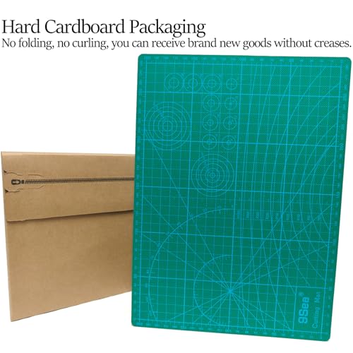 A2 Self Healing Cutting Mat, 23.62 x 17.72 in, 5-Ply PVC Craft Board for Rotary Cutters, Sewing, Quilting and Leatherwork, Green - size: 23.6"L x 17.7"W