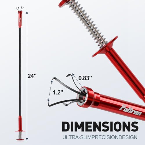 24-Inch Flexible Magnetic Pickup Tool, 4LB Retractable 4-Claw Grabber - size: Claw Grabber