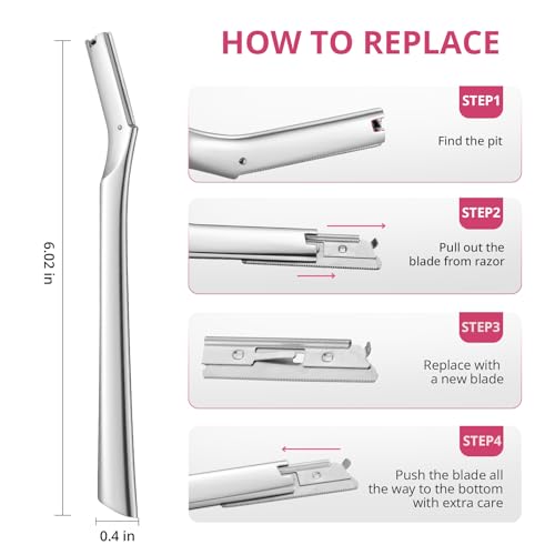 Dermaplane Refill Blades 20PCS, Facial Razor Replacement Blades - color: Silver-Blades
