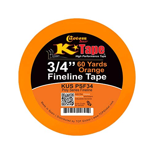 Custom Shop 3/4" Fine Line Tape Polytape Orange Fineline Masking Tape - size: 3/4"