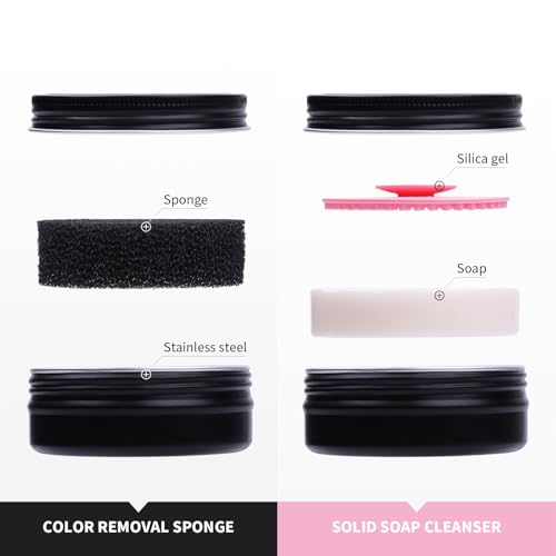 DUcare Makeup Brush Cleaner Makeup Brushes Solid Soap Cleanser with Color Removal Sponge Brush Cleaning Mat, Silicone Makeup Cleaning Cosmetic Cleaner Blenders Shampoo Removes Shadow Color - color: A-Cleaner-Color Removal