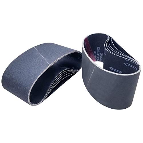 4 x 21 Inch High Performance Silicon Carbide Sanding Belts - Premium Knife Sharpening Sanding Belts Assortment 120 240 400 600 800 and 1000 Grits - 12 Pack - size: 4 x 21