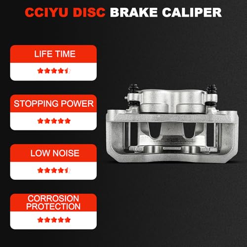 cciyu Front Right Disc Brake Caliper w/Bracket 18B4614 - size: Front Right[18B4614]