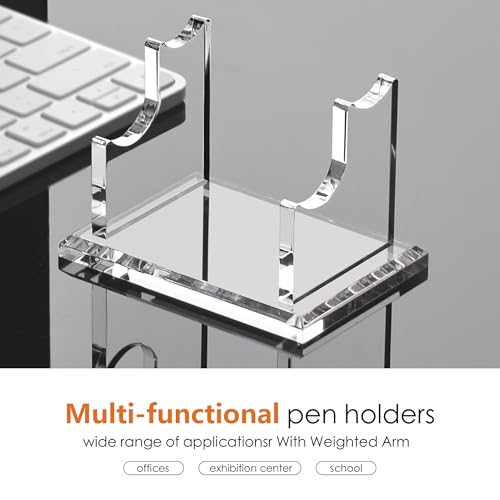 SANRUI 2 Tier Acrylic Pen Holder Display Stand, Clear Desk Pencil Rack - style: 2 Tier