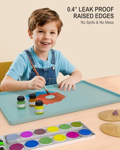 Silicone Art Mat for Crafts, 16" x 24" Waterproof Non-Slip Painting Mat - color: Blue, size: 16" x 24"