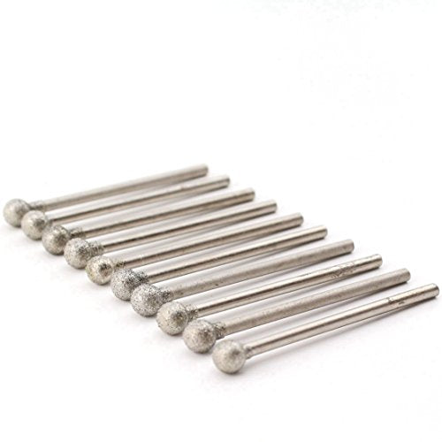 ILOVETOOL 5mm Diamond Ball Burrs Tools for Jewelry Making Gem Stone Pack of 20Pcs - size: Head 5.0mm (3/16")