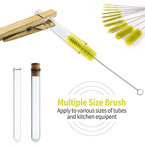 CiaraQ Bottle Cleaning Brushes, 8 Inch Nylon Tube Brush Set - color: Yellow, size: 8.0 Inch (10pcs)