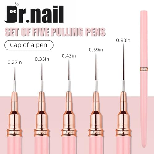 5Pcs Nail Art Liner Brushes Set for Nail Design Lines,Details,Fine Drawing - color: 2