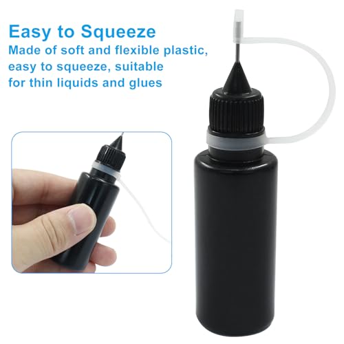 Zorfeter 20ml Black Precision Tip Applicator Bottles, 10 Pcs - size: 20 ml