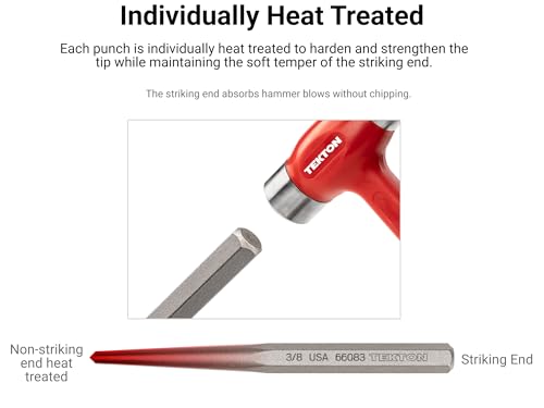 TEKTON 3/8 Inch Center Punch | 66083 | Made in USA - size: 3/8 in., style: Center